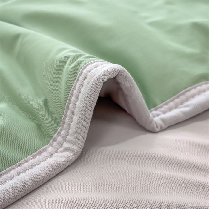 91家纺网 家纺一手货源 找家纺 乐家欣 2026新款凉感冰丝床席床笠四件套 凉感夏被-松绿