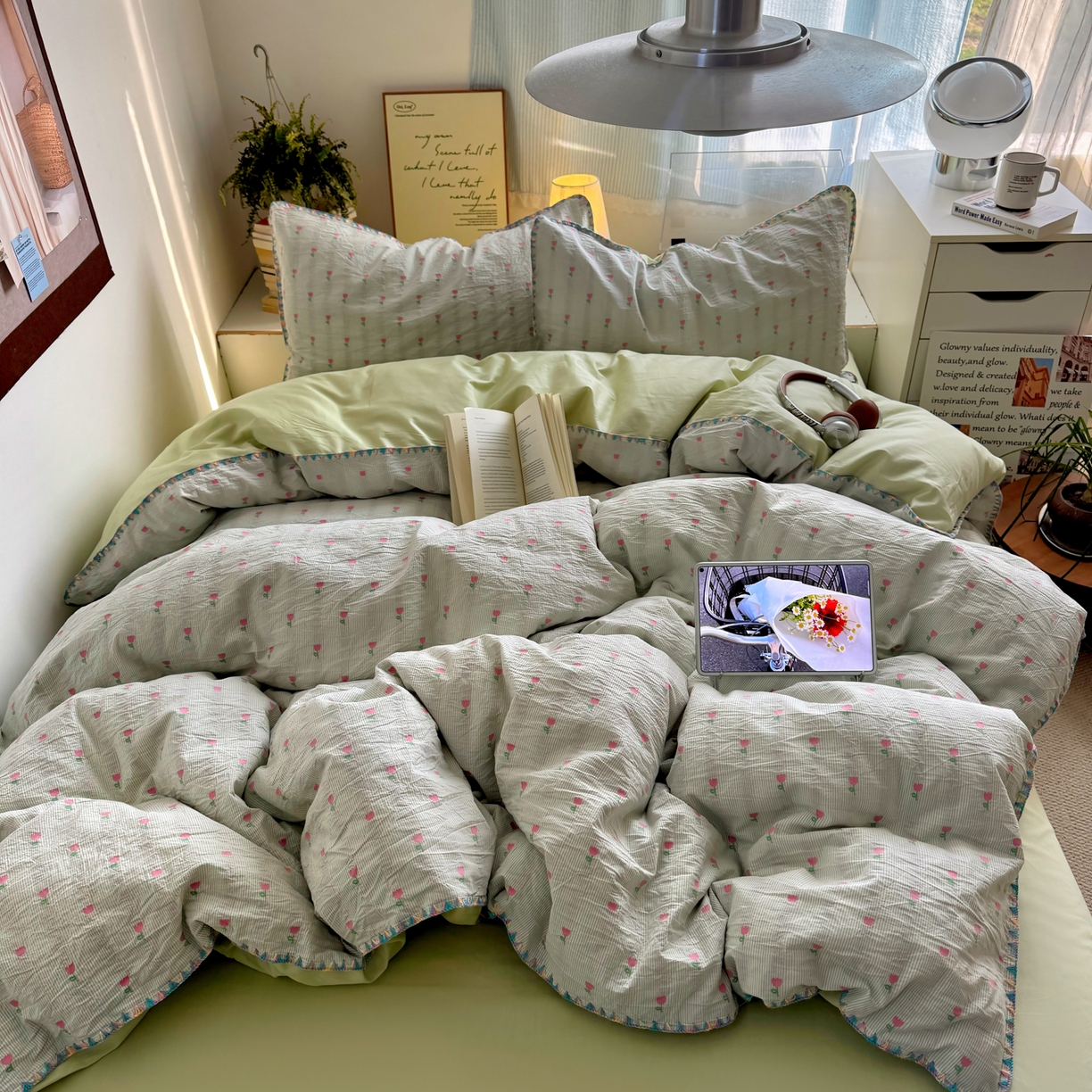 91家纺网 家纺一手货源 找家纺 （总）田野 2026新款全棉水洗提花贝壳边四件套