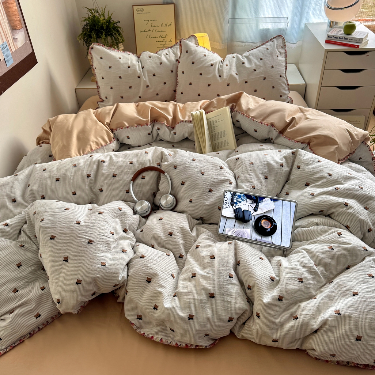 91家纺网 家纺一手货源 找家纺 （总）田野 2026新款全棉水洗提花贝壳边四件套