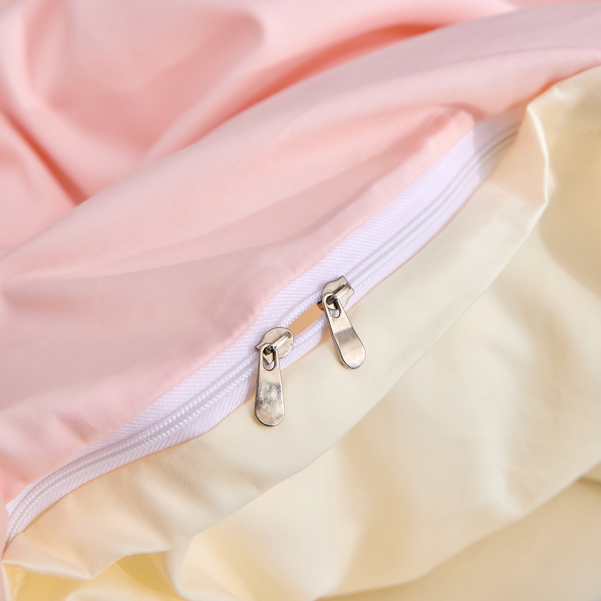 91家纺网 家纺一手货源 找家纺 合欢（原天一阁） 2026新款50s双股长绒棉全棉纯棉纯色四件套 暖心粉+流苏白