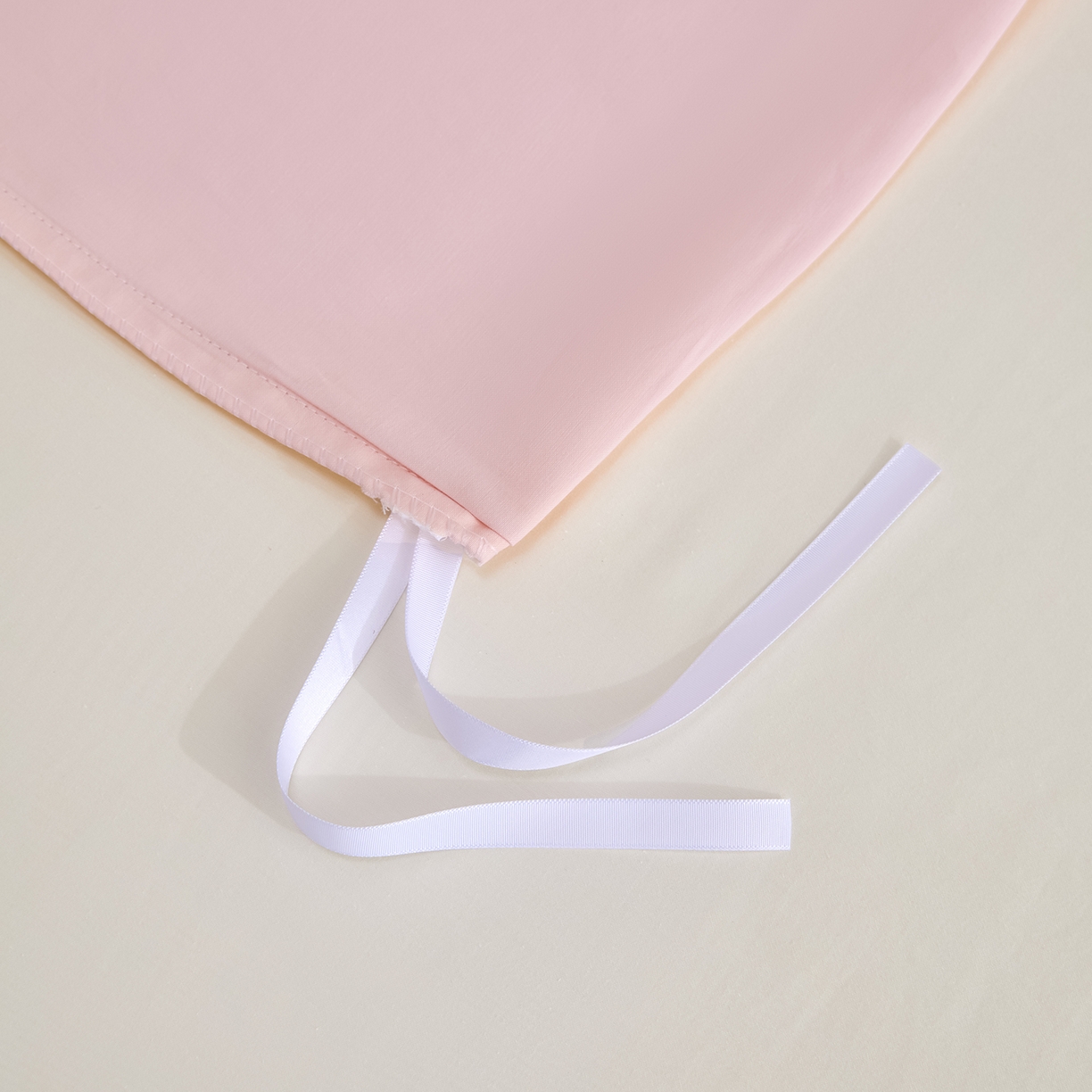 91家纺网 家纺一手货源 找家纺 合欢（原天一阁） 2026新款50s双股长绒棉全棉纯棉纯色四件套 暖心粉+流苏白