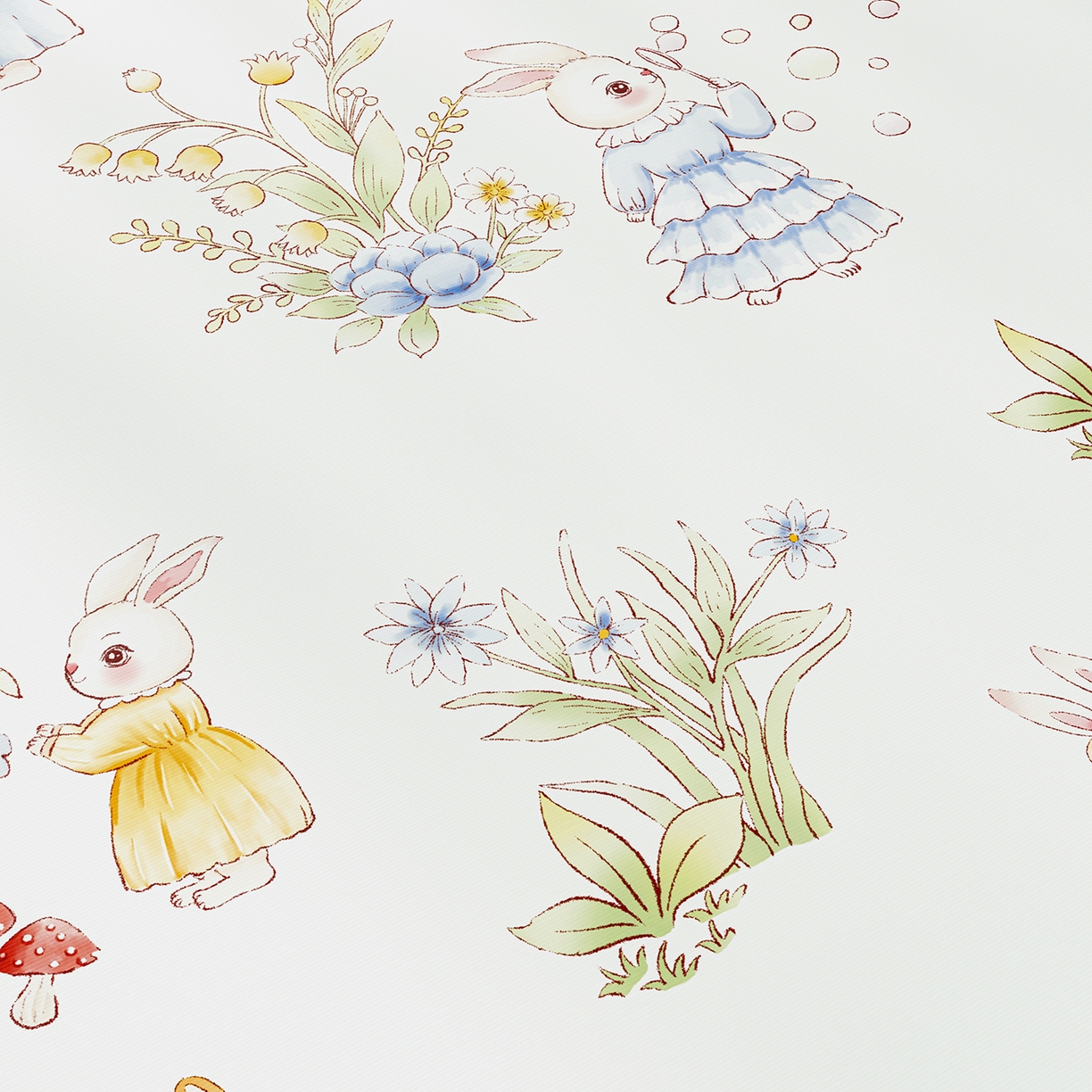 91家纺网 家纺一手货源 找家纺 家品罗兰 2026春夏新款数码印花婴儿床冰丝席-水光冰丝系列 精灵小兔