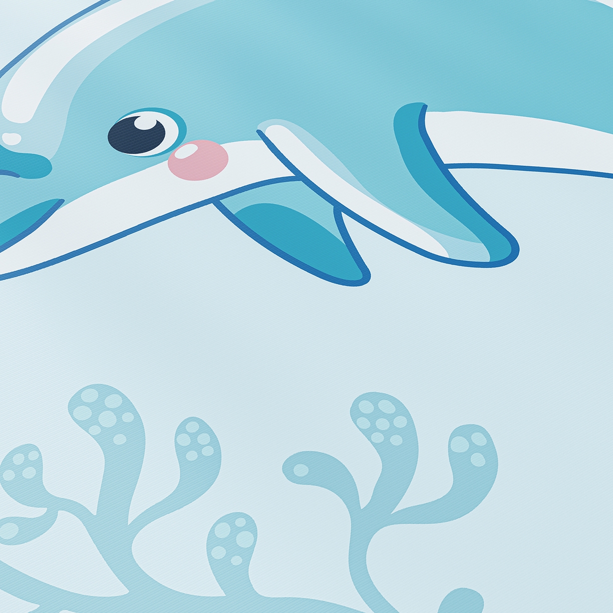 91家纺网 家纺一手货源 找家纺 家品罗兰 2026春夏新款数码印花婴儿床冰丝席-水光冰丝系列 海豚奇遇