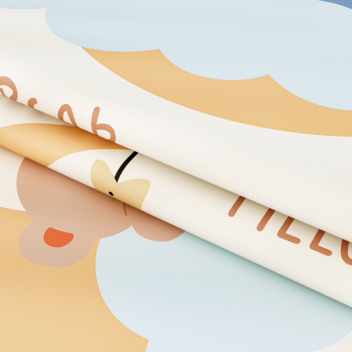 91家纺网 家纺一手货源 找家纺 家品罗兰 2026春夏新款数码印花婴儿床冰丝席-水光冰丝系列 月亮熊