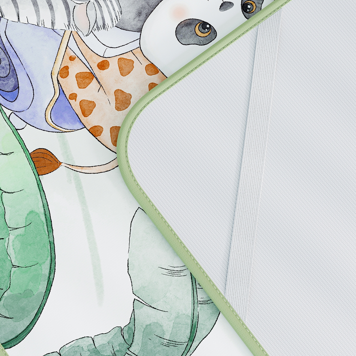 91家纺网 家纺一手货源 找家纺 家品罗兰 2026春夏新款数码印花婴儿床冰丝席-水光冰丝系列 动物乐园