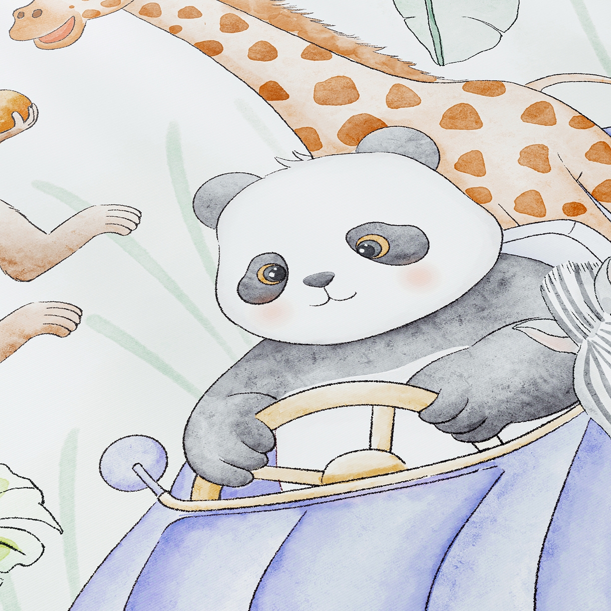 91家纺网 家纺一手货源 找家纺 家品罗兰 2026春夏新款数码印花婴儿床冰丝席-水光冰丝系列 动物乐园