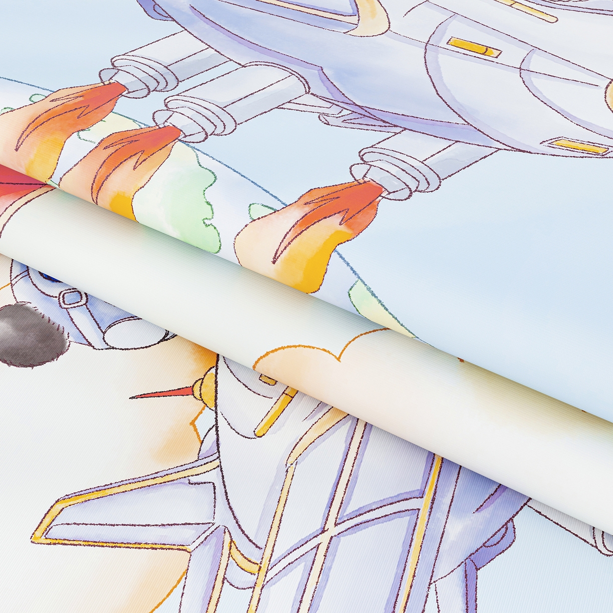 91家纺网 家纺一手货源 找家纺 家品罗兰 2026春夏新款数码印花婴儿床冰丝席-水光冰丝系列 星际漫游