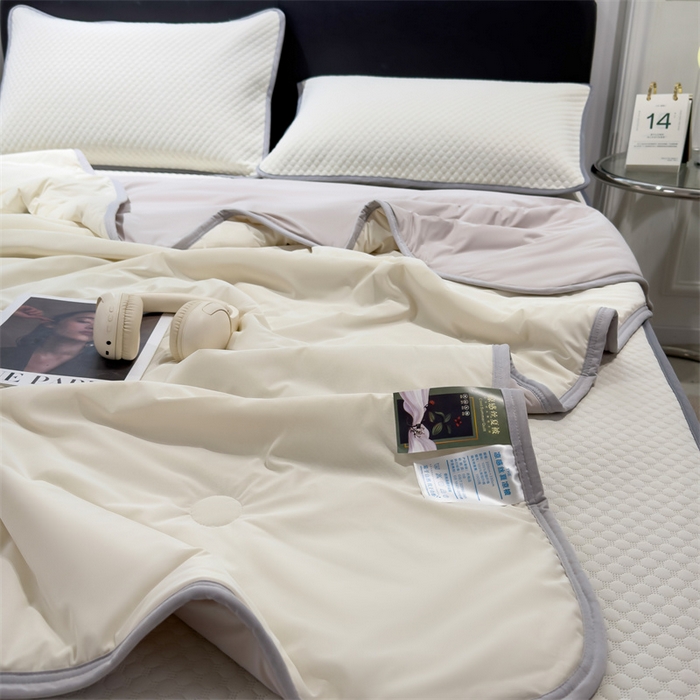 91家纺网 家纺一手货源 找家纺 乐家欣 2026新款凉感凉豆豆床笠款床席款凉席系列 凉豆豆-奶昔白（床笠款）