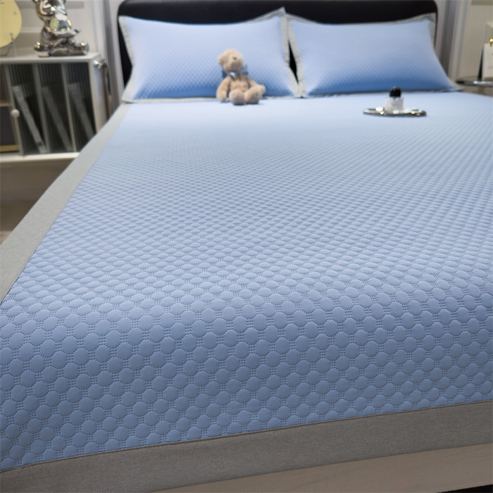 91家纺网 家纺一手货源 找家纺 乐家欣 2026新款凉感凉豆豆床笠款床席款凉席系列 凉豆豆-宾利蓝（床席款）