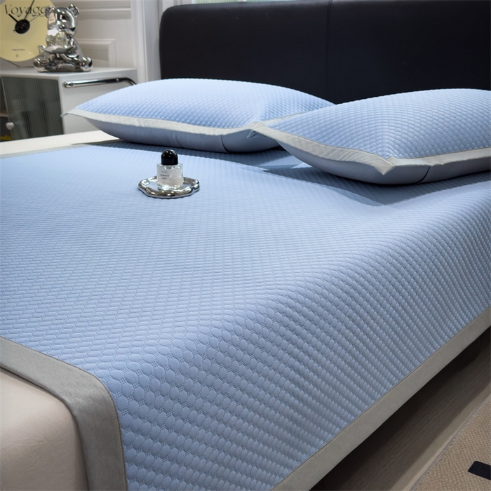 91家纺网 家纺一手货源 找家纺 乐家欣 2026新款凉感凉豆豆床笠款床席款凉席系列 凉豆豆-宾利蓝（床席款）