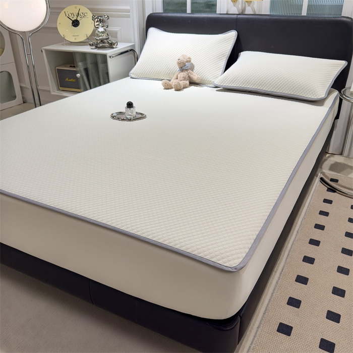 91家纺网 家纺一手货源 找家纺 乐家欣 2026新款凉感凉豆豆床笠款床席款凉席系列 凉豆豆-奶昔白（床笠款）