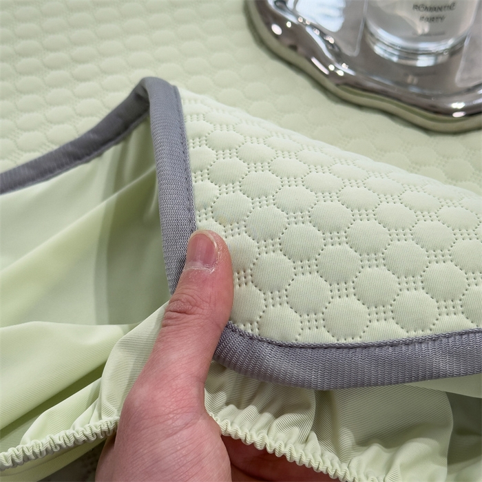 91家纺网 家纺一手货源 找家纺 乐家欣 2026新款凉感凉豆豆床笠款床席款凉席系列 凉豆豆-嫩绿（床笠款）