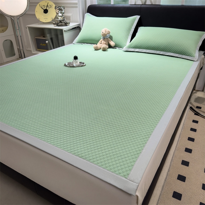 91家纺网 家纺一手货源 找家纺 乐家欣 2026新款凉感凉豆豆床笠款床席款凉席系列 凉豆豆-松绿（床席款）