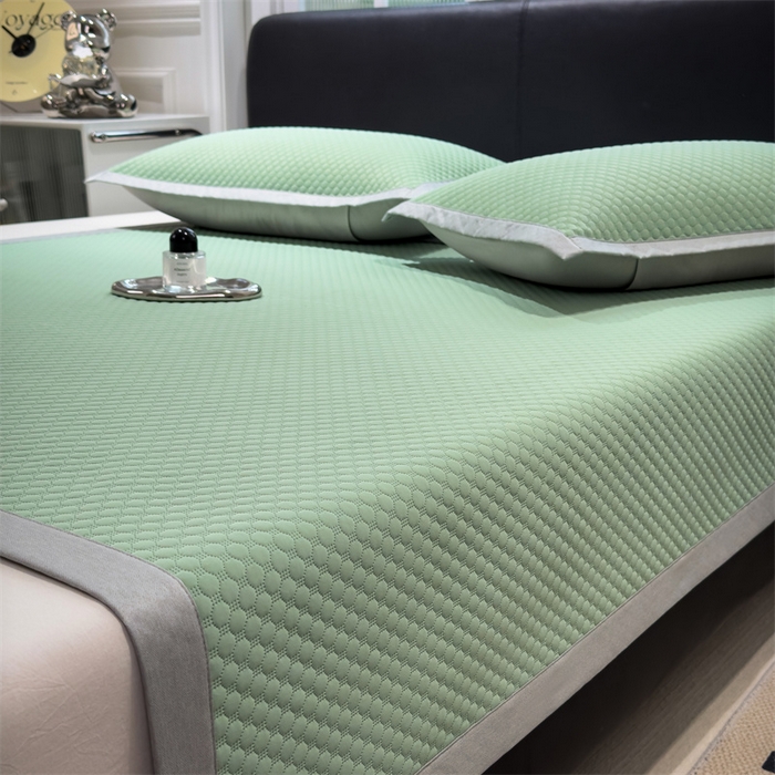 91家纺网 家纺一手货源 找家纺 乐家欣 2026新款凉感凉豆豆床笠款床席款凉席系列 凉豆豆-松绿（床席款）