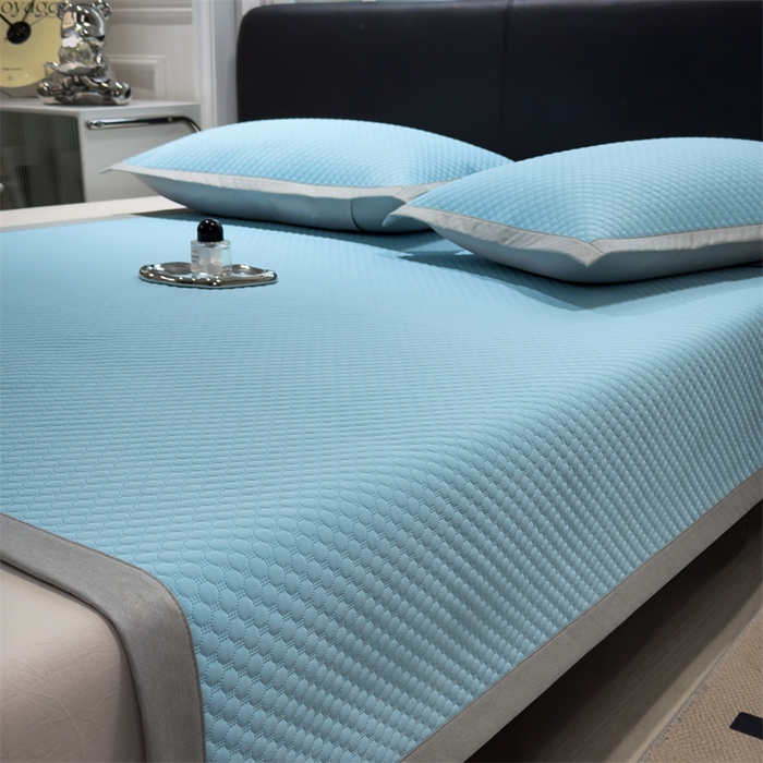 91家纺网 家纺一手货源 找家纺 乐家欣 2026新款凉感凉豆豆床笠款床席款凉席系列 凉豆豆-清水蓝（床席款）