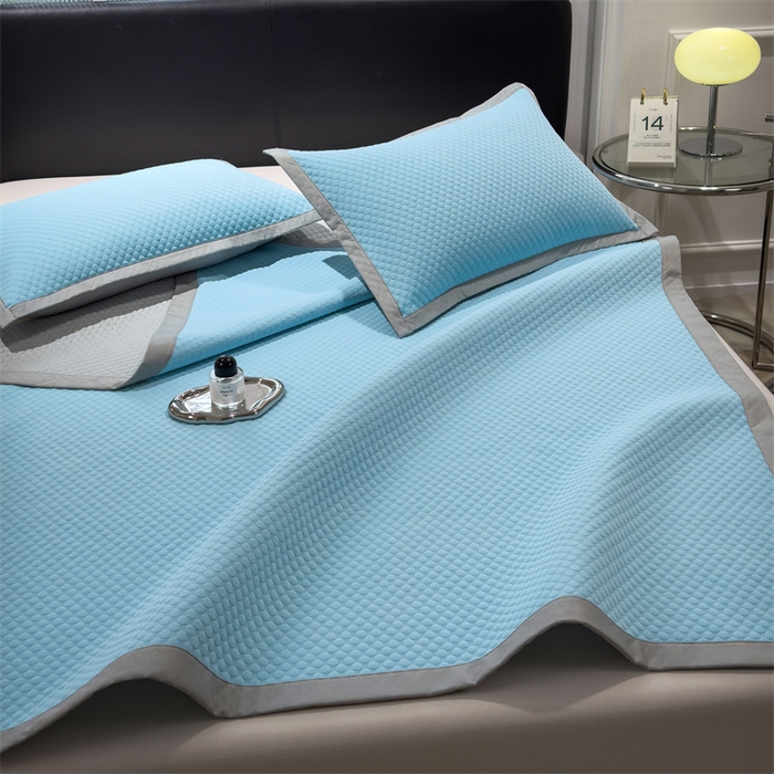 91家纺网 家纺一手货源 找家纺 乐家欣 2026新款凉感凉豆豆床笠款床席款凉席系列 凉豆豆-清水蓝（床席款）