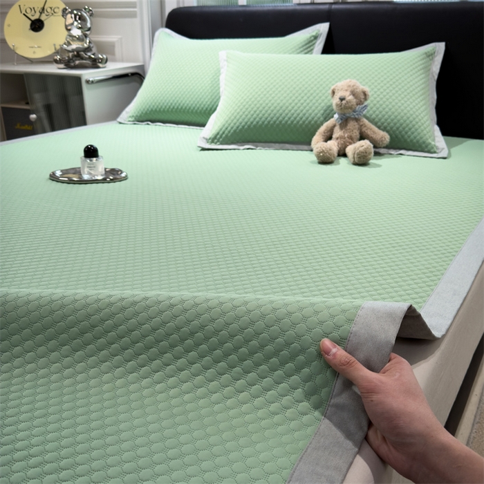 91家纺网 家纺一手货源 找家纺 乐家欣 2026新款凉感凉豆豆床笠款床席款凉席系列 凉豆豆-松绿（床席款）