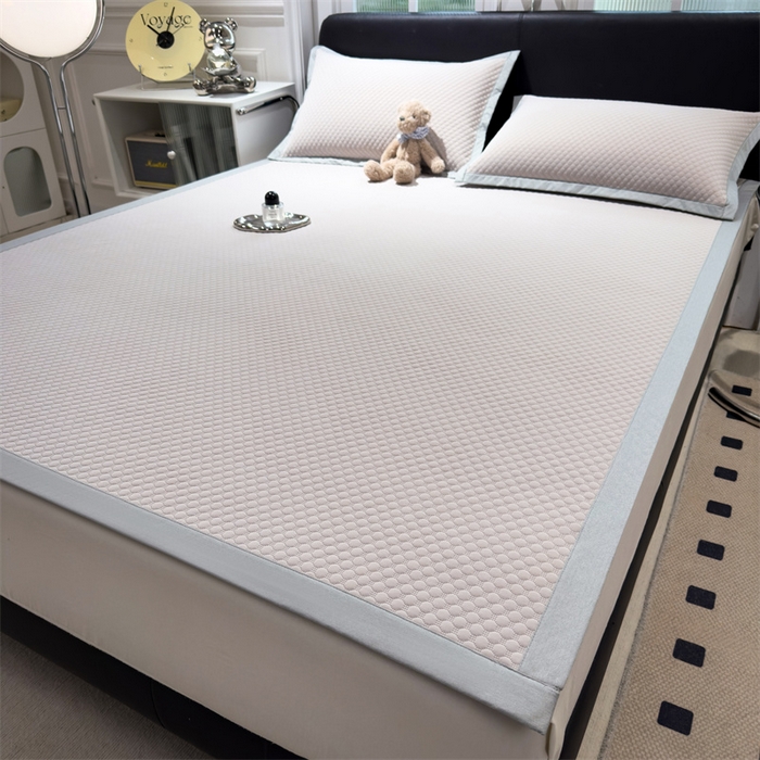 91家纺网 家纺一手货源 找家纺 乐家欣 2026新款凉感凉豆豆床笠款床席款凉席系列 凉豆豆-浅灰（床席款）