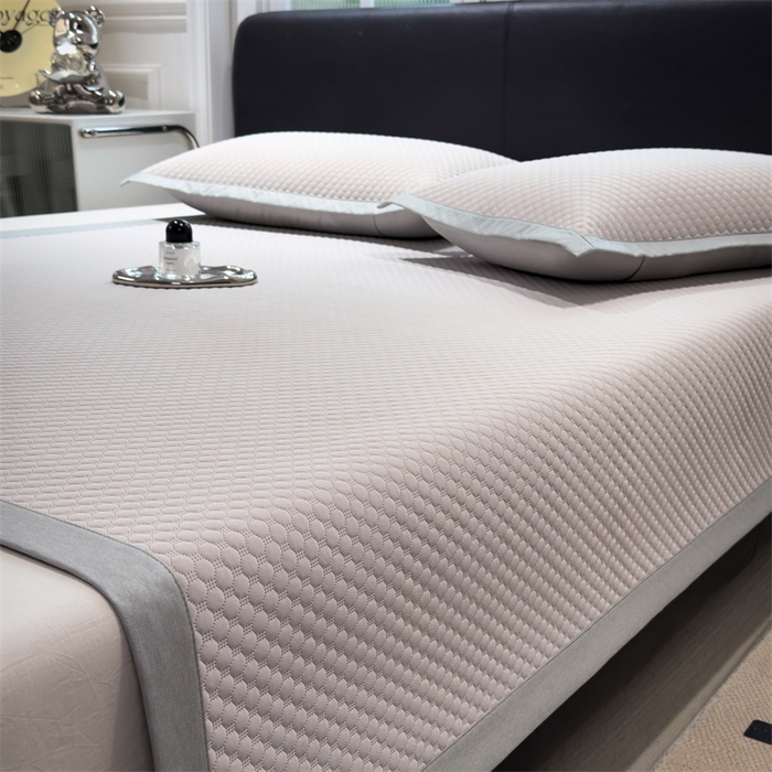 91家纺网 家纺一手货源 找家纺 乐家欣 2026新款凉感凉豆豆床笠款床席款凉席系列 凉豆豆-浅灰（床席款）