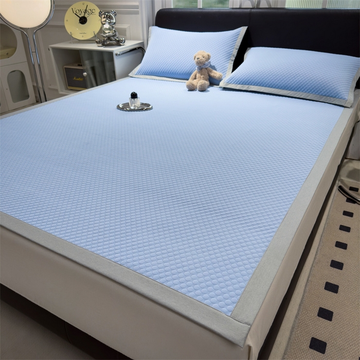 91家纺网 家纺一手货源 找家纺 乐家欣 2026新款凉感凉豆豆床笠款床席款凉席系列 凉豆豆-宾利蓝（床席款）