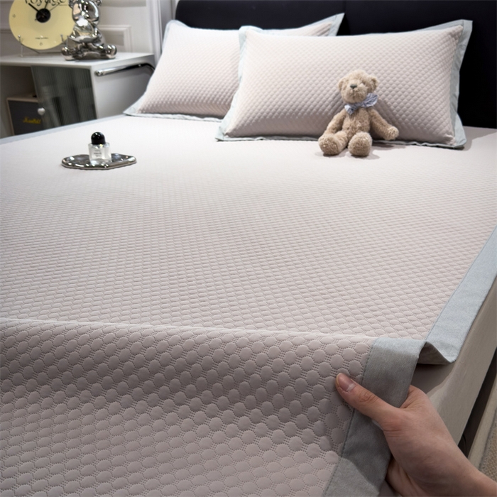 91家纺网 家纺一手货源 找家纺 乐家欣 2026新款凉感凉豆豆床笠款床席款凉席系列 凉豆豆-浅灰（床席款）