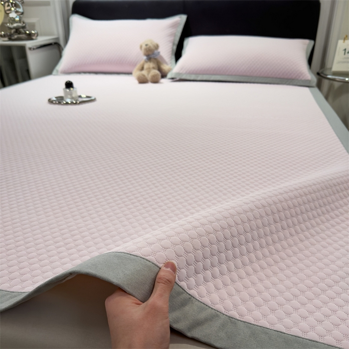 91家纺网 家纺一手货源 找家纺 乐家欣 2026新款凉感凉豆豆床笠款床席款凉席系列 凉豆豆-蜜桃粉（床席款）