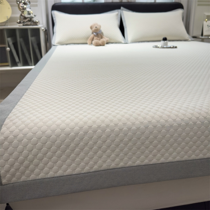 91家纺网 家纺一手货源 找家纺 乐家欣 2026新款凉感凉豆豆床笠款床席款凉席系列 凉豆豆-奶昔白（床席款）