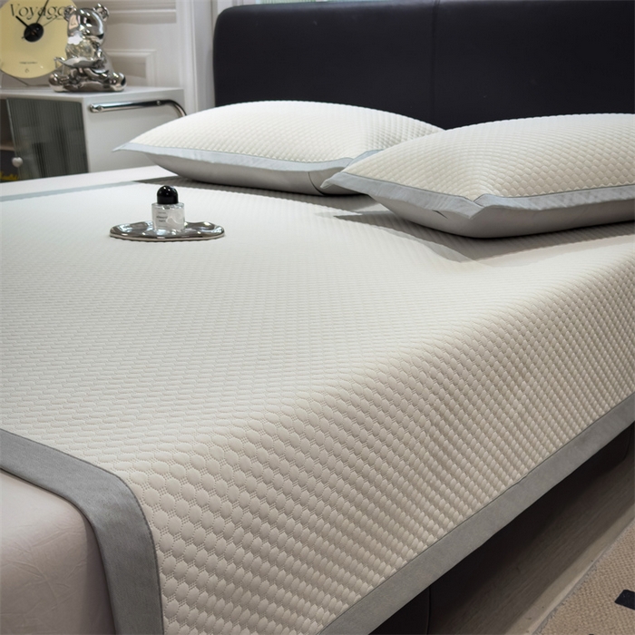 91家纺网 家纺一手货源 找家纺 乐家欣 2026新款凉感凉豆豆床笠款床席款凉席系列 凉豆豆-奶昔白（床席款）