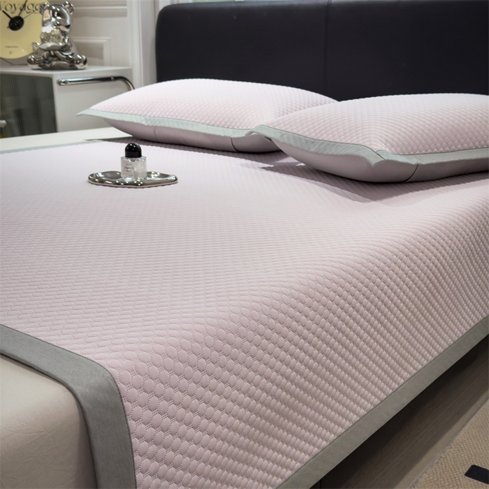 91家纺网 家纺一手货源 找家纺 乐家欣 2026新款凉感凉豆豆床笠款床席款凉席系列 凉豆豆-蜜桃粉（床席款）