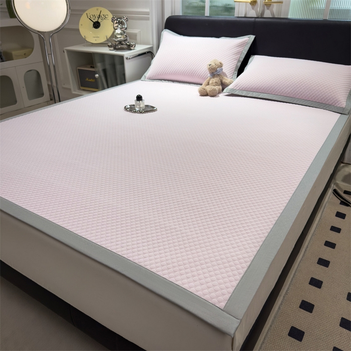 91家纺网 家纺一手货源 找家纺 乐家欣 2026新款凉感凉豆豆床笠款床席款凉席系列 凉豆豆-蜜桃粉（床席款）