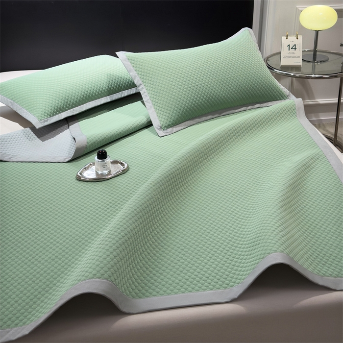 91家纺网 家纺一手货源 找家纺 乐家欣 2026新款凉感凉豆豆床笠款床席款凉席系列 凉豆豆-松绿（床席款）