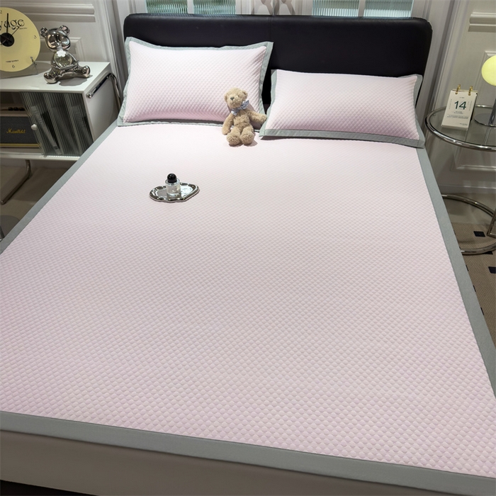 91家纺网 家纺一手货源 找家纺 乐家欣 2026新款凉感凉豆豆床笠款床席款凉席系列 凉豆豆-蜜桃粉（床席款）