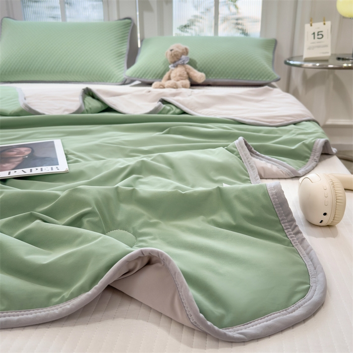 91家纺网 家纺一手货源 找家纺 乐家欣 2026新款凉感凉豆豆床笠款床席款凉席系列 凉感夏被-松绿