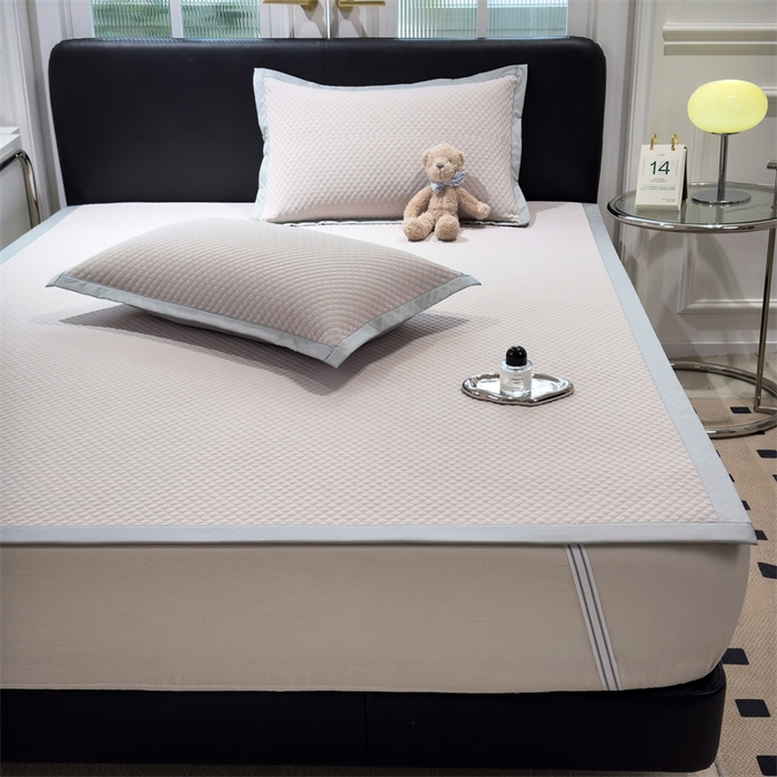 91家纺网 家纺一手货源 找家纺 乐家欣 2026新款凉感凉豆豆床笠款床席款凉席系列 凉豆豆-浅灰（床席款）