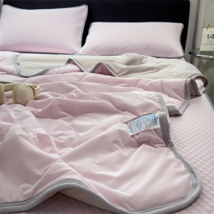 91家纺网 家纺一手货源 找家纺 乐家欣 2026新款凉感凉豆豆床笠款床席款凉席系列 凉豆豆-蜜桃粉（床笠款）