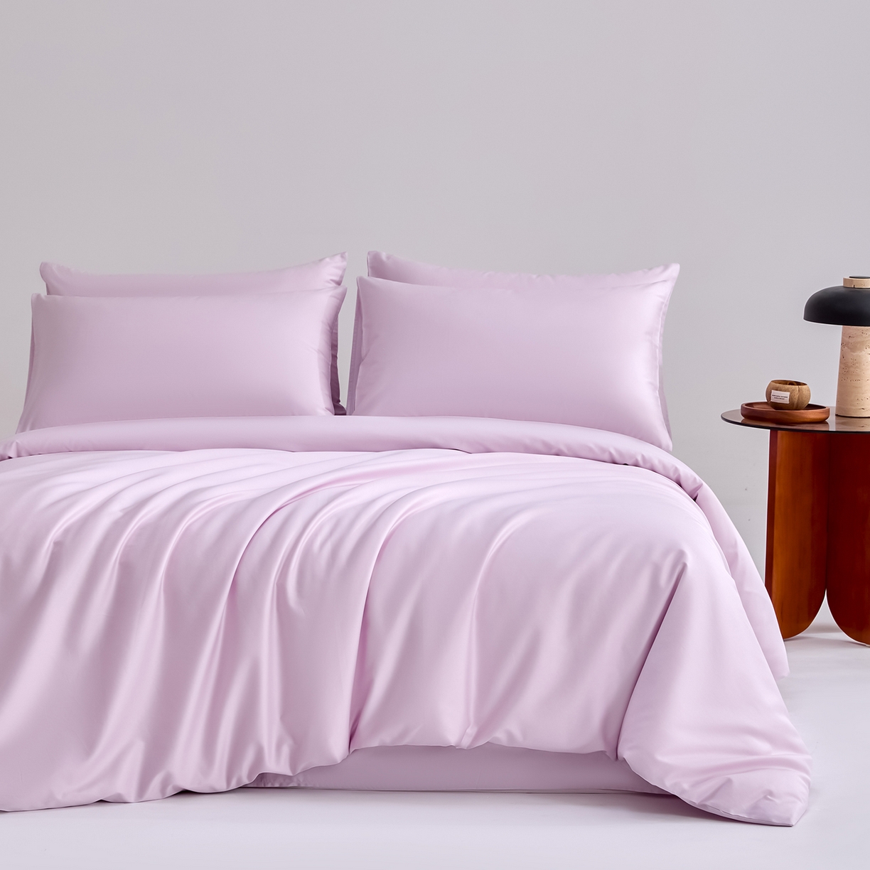 合欢（原天一阁） 2026新款50s双股长绒棉全棉纯棉纯色四件套 香芋紫