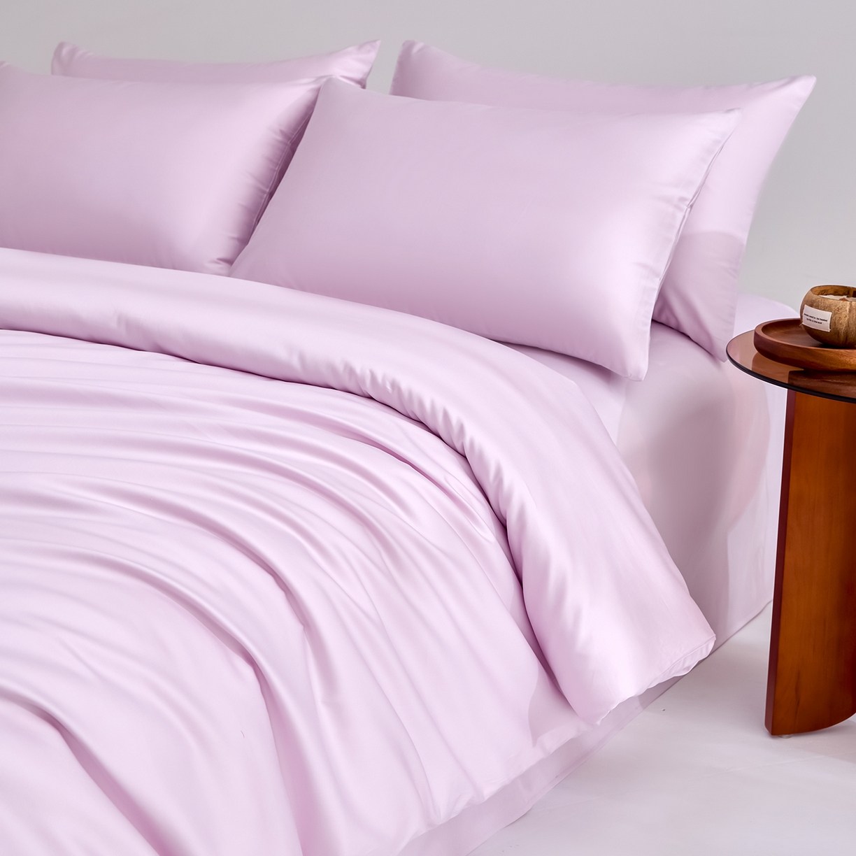 91家纺网 家纺一手货源 找家纺 合欢（原天一阁） 2026新款50s双股长绒棉全棉纯棉纯色四件套 香芋紫