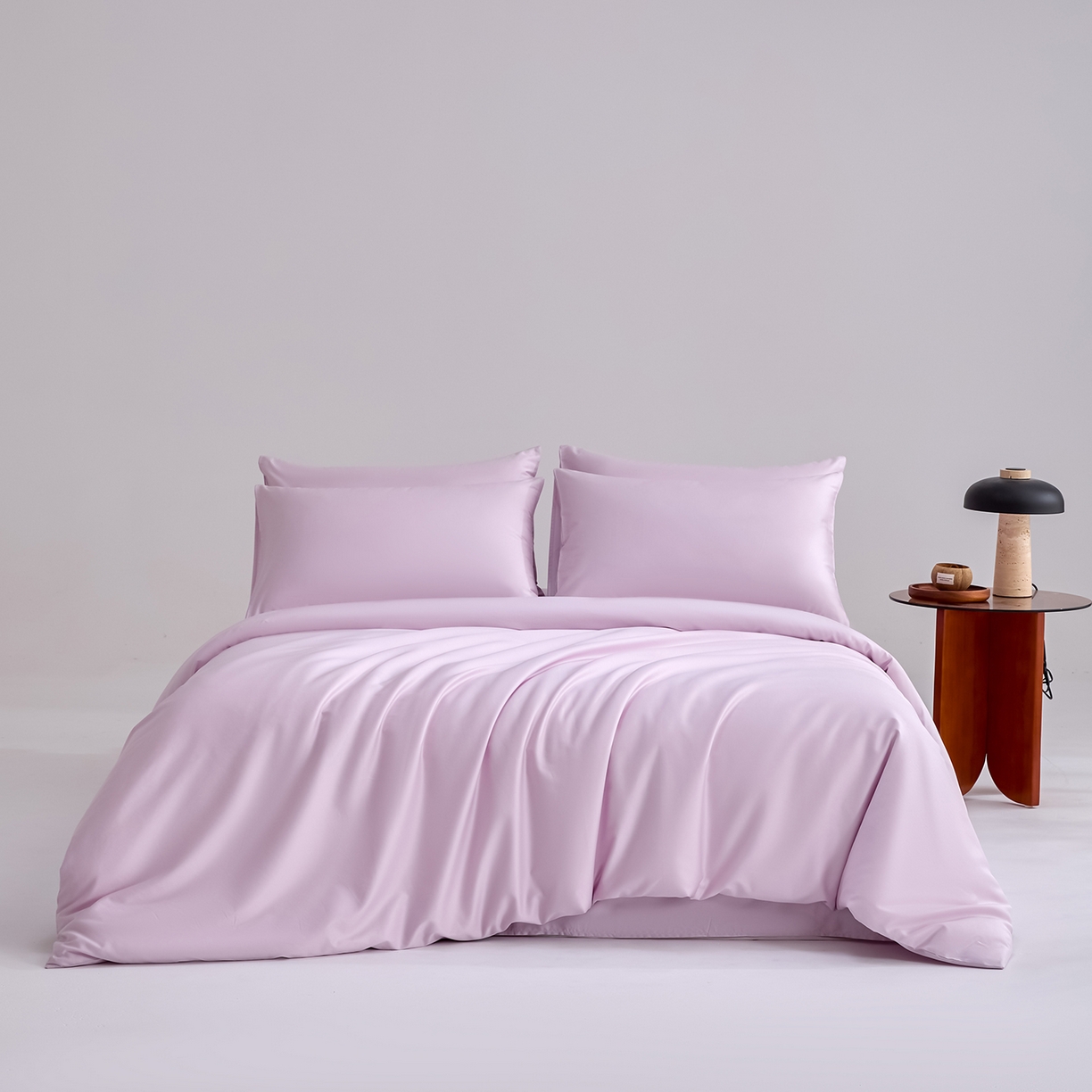 91家纺网 家纺一手货源 找家纺 合欢（原天一阁） 2026新款50s双股长绒棉全棉纯棉纯色四件套 香芋紫