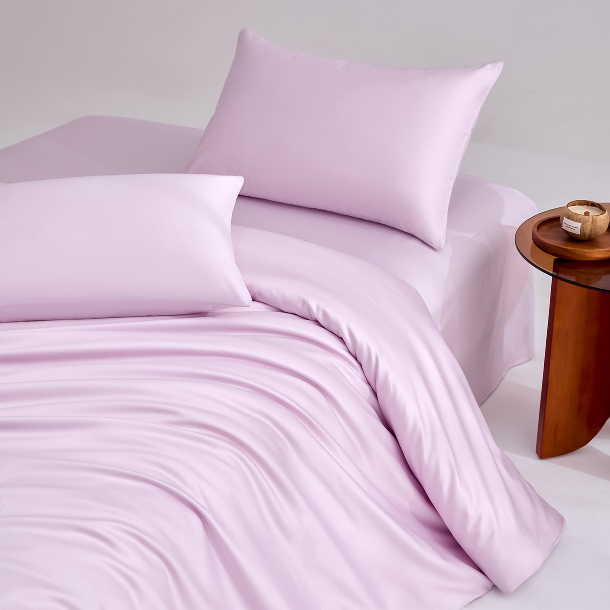 91家纺网 家纺一手货源 找家纺 合欢（原天一阁） 2026新款50s双股长绒棉全棉纯棉纯色四件套 香芋紫