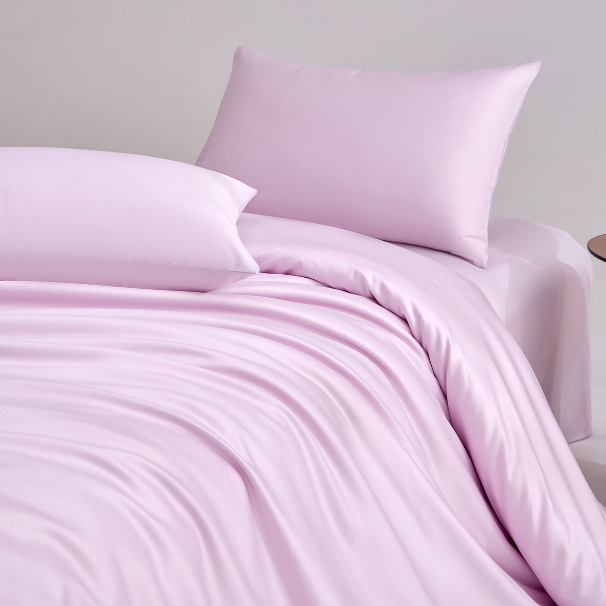 91家纺网 家纺一手货源 找家纺 合欢（原天一阁） 2026新款50s双股长绒棉全棉纯棉纯色四件套 香芋紫