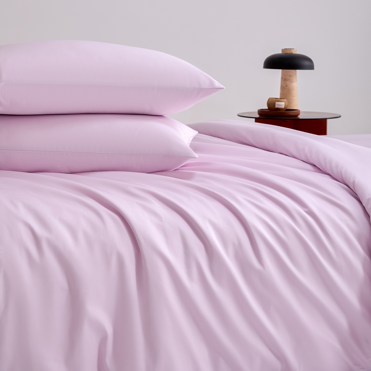 91家纺网 家纺一手货源 找家纺 合欢（原天一阁） 2026新款50s双股长绒棉全棉纯棉纯色四件套 香芋紫