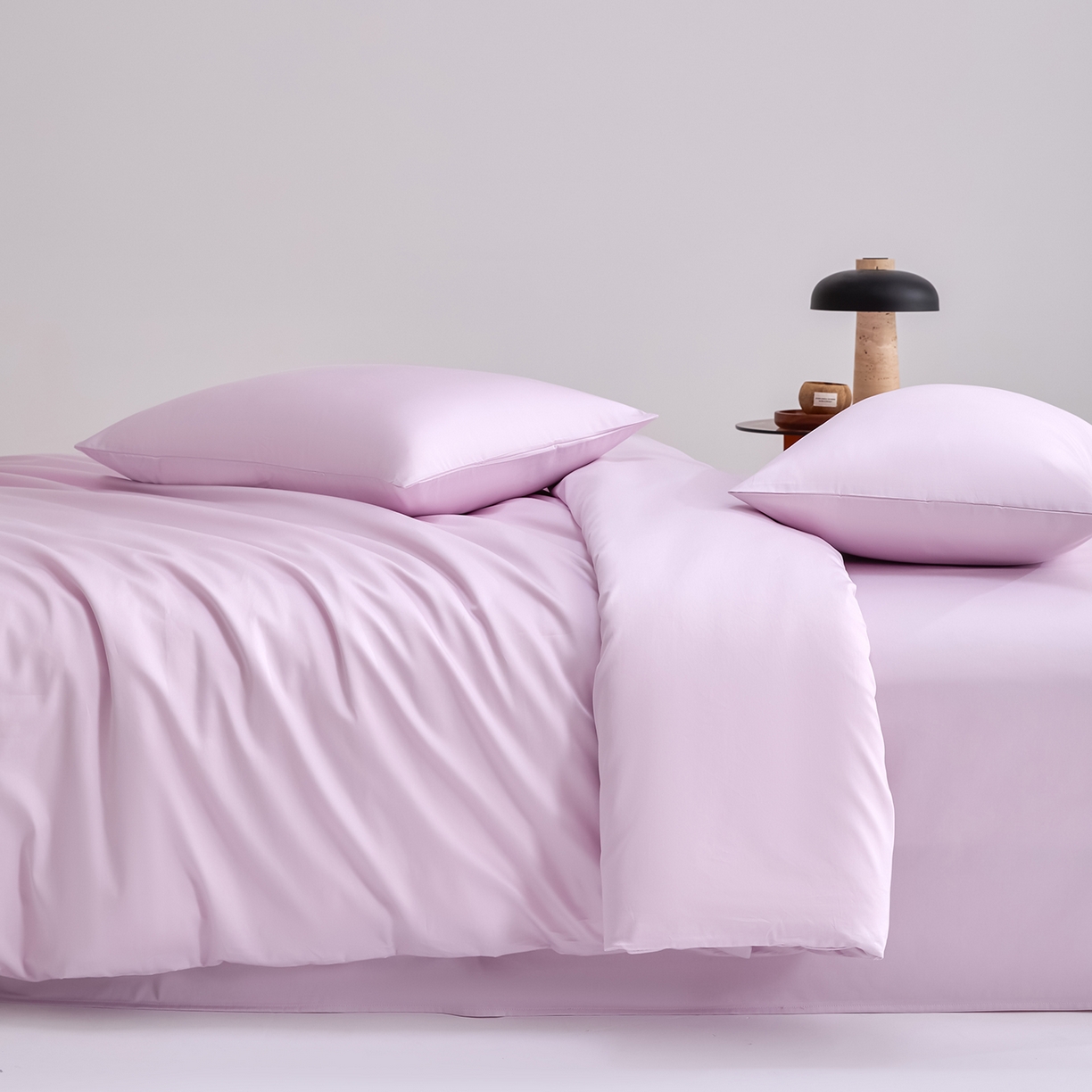 91家纺网 家纺一手货源 找家纺 合欢（原天一阁） 2026新款50s双股长绒棉全棉纯棉纯色四件套 香芋紫