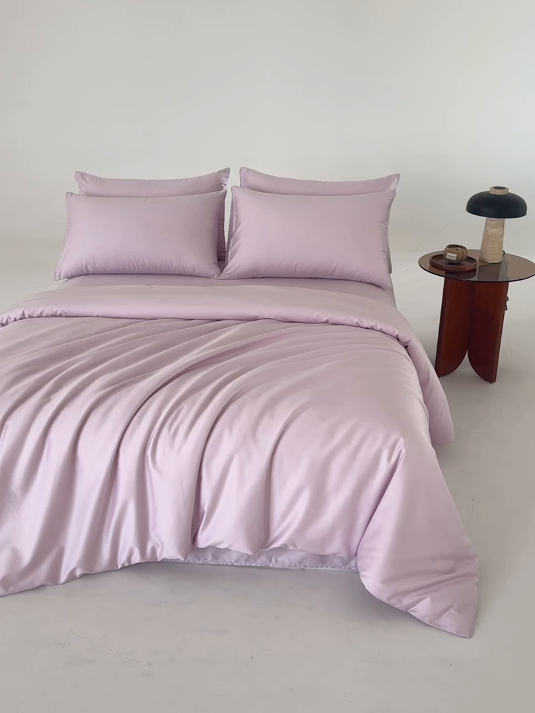 91家纺网 家纺一手货源 找家纺 合欢（原天一阁） 2026新款50s双股长绒棉全棉纯棉纯色四件套 香芋紫