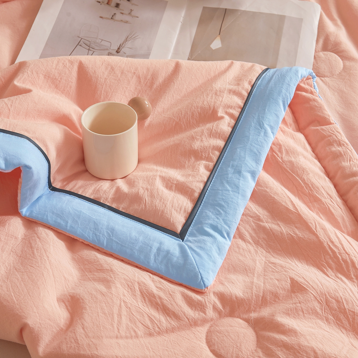 91家纺网 家纺一手货源 找家纺 创优家纺 2026新款新疆棉花夏被无印风纯色100%新疆棉夏凉被空调被棉花夏被棉花被子百分百新疆棉可水洗/可机洗棉花被（专版烫画 盗版必究） 棉朵-粉色