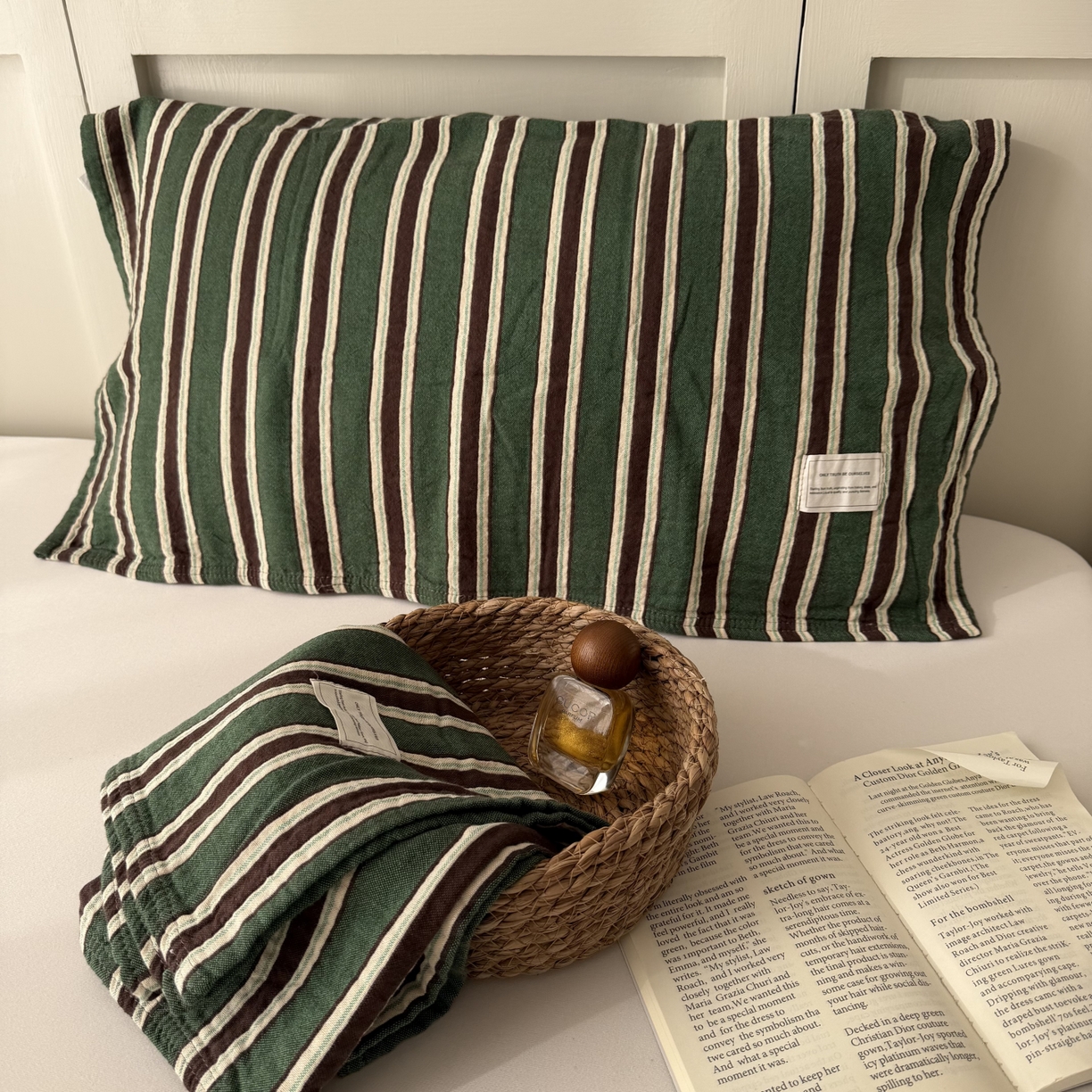 91家纺网 家纺一手货源 找家纺 （总）百寐 2026百分百全棉A类色织枕巾52*75条纹格子美拉德色系纯棉吸汗枕巾风格二