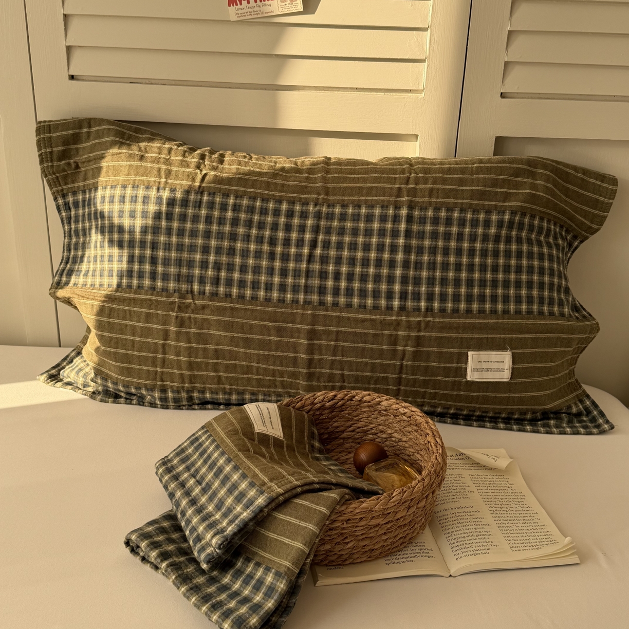 91家纺网 家纺一手货源 找家纺 （总）百寐 2026百分百全棉A类色织枕巾52*75条纹格子美拉德色系纯棉吸汗枕巾风格二