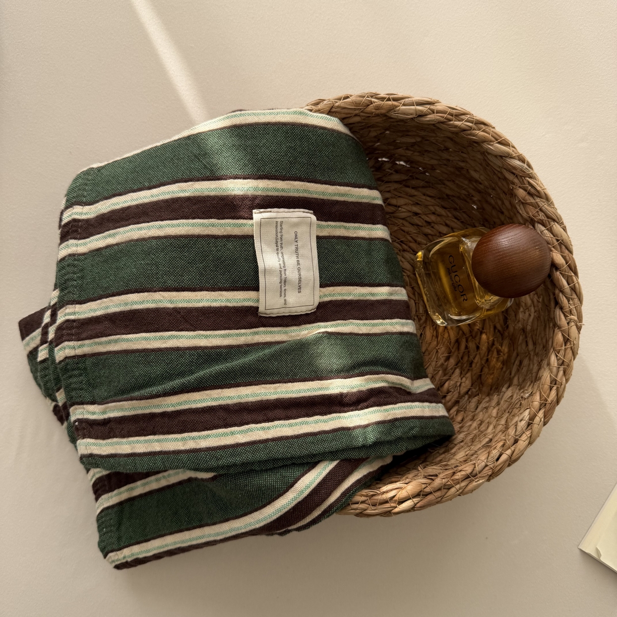 91家纺网 家纺一手货源 找家纺 百寐 2026百分百全棉A类色织枕巾52*75条纹格子美拉德色系纯棉吸汗枕巾风格二 色织-绿条