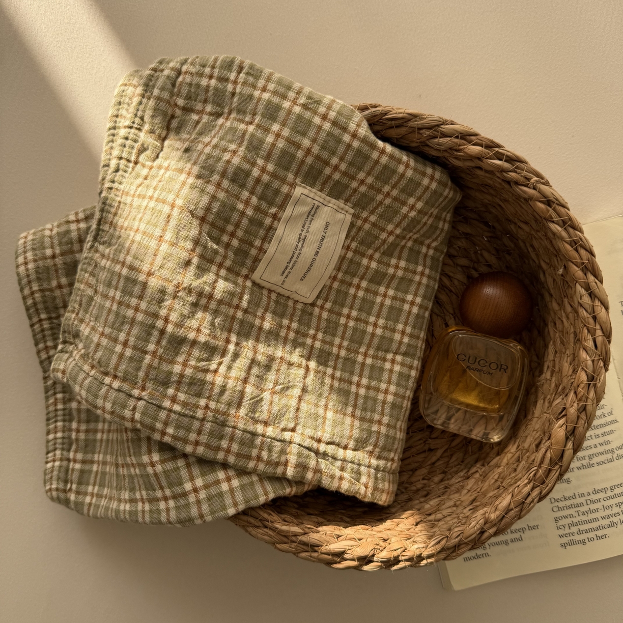 91家纺网 家纺一手货源 找家纺 百寐 2026百分百全棉A类色织枕巾52*75条纹格子美拉德色系纯棉吸汗枕巾风格二 色织-浅绿格