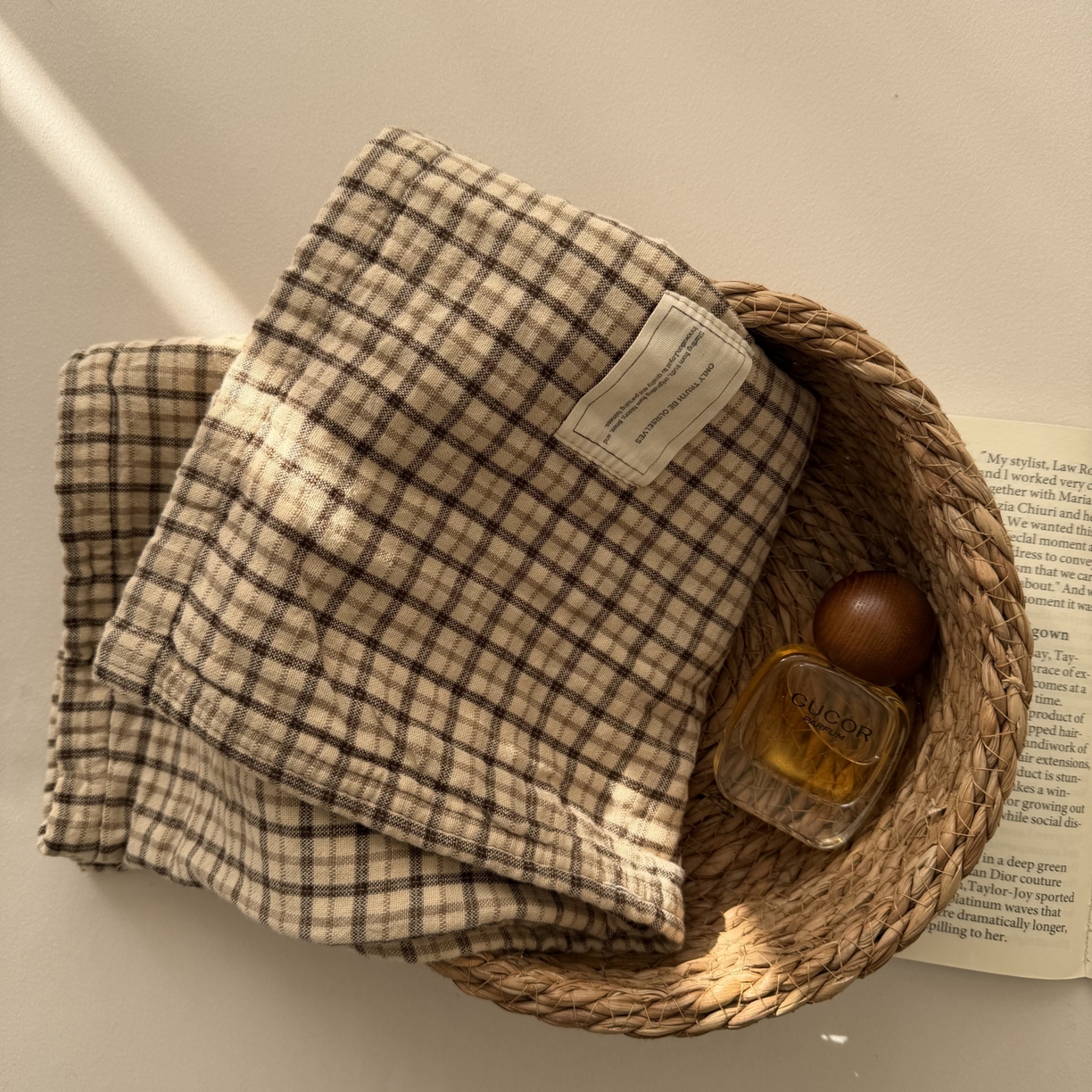 91家纺网 家纺一手货源 找家纺 百寐 2026百分百全棉A类色织枕巾52*75条纹格子美拉德色系纯棉吸汗枕巾风格二 色织 -米格