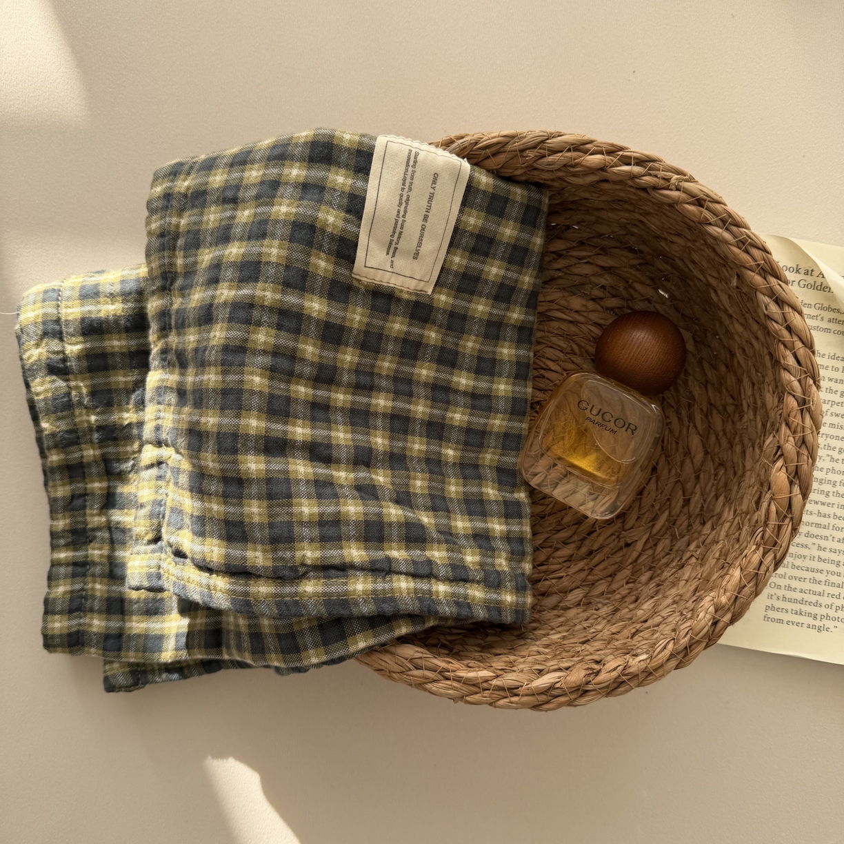 91家纺网 家纺一手货源 找家纺 百寐 2026百分百全棉A类色织枕巾52*75条纹格子美拉德色系纯棉吸汗枕巾风格二 色织-绿格